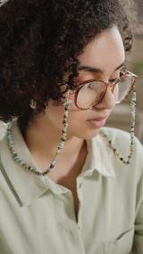 img 2 attached to 18K Gold Eyeglass Chain Sunglasses Strap Holder - PEARLADA Retainer Beaded String Cord Lanyard