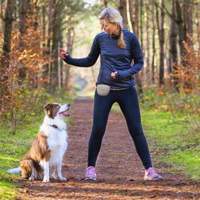 img 3 attached to Navaris Silicone Dog Treat Pouch - Set of 2: Clip-on Training Pet Puppy Bag for Dog Walks with Belt Holder, Pocket Snack Food Treats