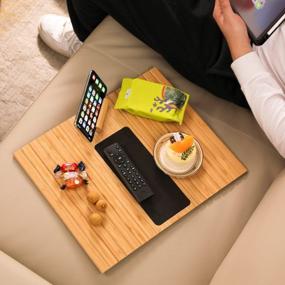 img 1 attached to Enhance Your Comfort With GEHE Sofa Arm Tray Table - 360° Rotating Phone Holder, Flexible & Foldable Design, Perfect For Drinks, Snacks, Remote Control, And Phone!