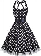 get retro-chic with oten women's halter dress in polka dots and floral prints - perfect for spring parties and cocktail evenings logo