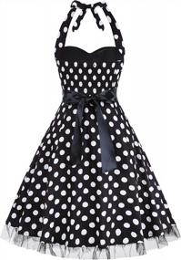 img 3 attached to Get Retro-Chic With OTEN Women'S Halter Dress In Polka Dots And Floral Prints - Perfect For Spring Parties And Cocktail Evenings