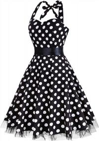 img 2 attached to Get Retro-Chic With OTEN Women'S Halter Dress In Polka Dots And Floral Prints - Perfect For Spring Parties And Cocktail Evenings