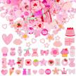 100 pcs pink resin flatback decorations ebanku 36 styles mixed kawaii slime charms embellishments scrapbooking supplies for diy crafts jewelry making logo