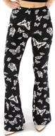 shop delfina women's print elastic high waisted stretch flared leg yoga festival rave bell bottoms pants logo