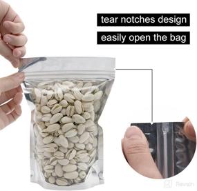 img 1 attached to 🛍️ 100pcs of GooGou 5.5x7.9" Resealable Zip Mylar Bags - Aluminum Foil Smell Proof Pouches for Food Storage