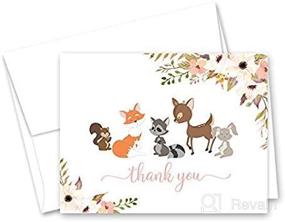 img 3 attached to Adorable Forest Woodland Animals Baby Shower Thank You Cards - 50 Pack (Pink, Brown)