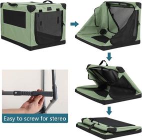img 1 attached to Portable Soft Medium Dog Crate by Petsfit: Indoor & Outdoor Crate for Medium Dogs | Green | 30x20x19 Inches