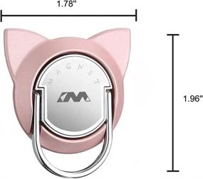 img 3 attached to 🌹 Rose Gold Cat Phone Ring Holder with Magnetic Car Mount and Finger Ring Stand