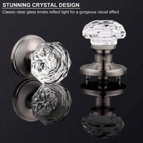 img 3 attached to Upgrade Your Home With Knobonly'S Clear Crystal Door Knobs, Heavy Duty Glass Handles For Interior Doors With Modern Design And Satin Nickel Finish - 2 Pack Set