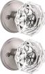 upgrade your home with knobonly's clear crystal door knobs, heavy duty glass handles for interior doors with modern design and satin nickel finish - 2 pack set logo
