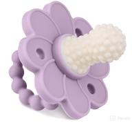 🌸 soothipop flower bubble bump: freezable & chewable baby teething toy with soft, textured surfaces to massage and soothe infant sore gums (lavender) - suitable for 3 months+ logo