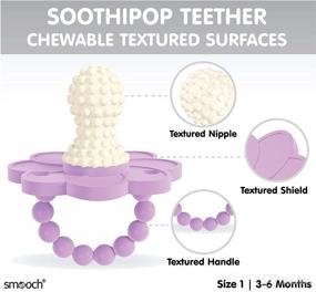 img 2 attached to 🌸 SoothiPop Flower Bubble Bump: Freezable & Chewable Baby Teething Toy with Soft, Textured Surfaces to Massage and Soothe Infant Sore Gums (Lavender) - Suitable for 3 Months+