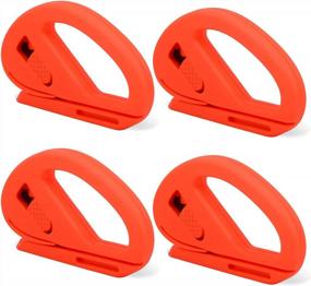 img 4 attached to FOSHIO 4Pack Wrapping Paper Cutter Utility Knife Set - Zippy Safety Cutters For Window Tinting, Gift Wrapping, Films, Vacuum Bags And Sticker Cutting (Red)
