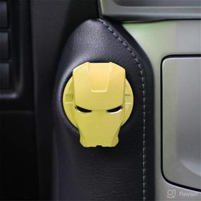img 1 attached to Car Engine Start Stop Button Cover Push Start Button Cover Anti-Scratch Car Engine Decoration Cover (Yellow)