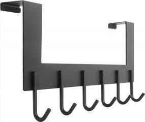 img 4 attached to WEBI Black Over The Door Hook - Multipurpose Door Hanger For Clothes, Towels, And Bathroom Accessories - Stylish Over Door Coat Rack And Towel Rack