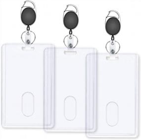 img 4 attached to Secure Your Credentials With Clear Heavy Duty ID Badge Holders And Retractable Badge Reel - 3 Pack
