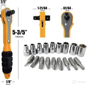 img 3 attached to TOOLMAK Ratchet Screwdriver Dual Drive Reversible Tools & Equipment