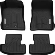 🏎️ oedro floor mats compatible for 2015-2021 ford mustang: black tpe all-weather guard for front, rear, full set liners logo