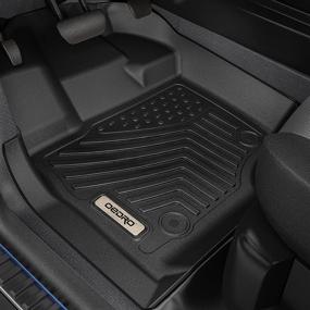 img 1 attached to 🏎️ OEDRO Floor Mats Compatible for 2015-2021 Ford Mustang: Black TPE All-Weather Guard for Front, Rear, Full Set Liners