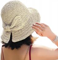 wide brim foldable floppy straw sun hat with bowknot for women and girls - perfect summer cap with adjustable strap logo