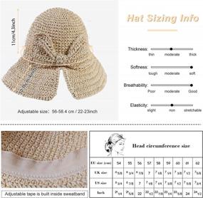 img 1 attached to Wide Brim Foldable Floppy Straw Sun Hat With Bowknot For Women And Girls - Perfect Summer Cap With Adjustable Strap