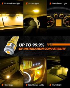 img 2 attached to Enhance Your Vehicle'S Lighting With SEALIGHT 194 LED Bulbs: Amber 2700K Yellow For Turn Signals, Side Markers, And More (Pack Of 10)