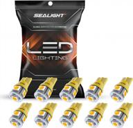 enhance your vehicle's lighting with sealight 194 led bulbs: amber 2700k yellow for turn signals, side markers, and more (pack of 10) logo