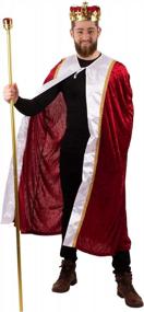 img 4 attached to Medieval King Costume Set - Crown, Robe, And Scepter - Adult Halloween Costume Accessories For Dress Up - Tigerdoe