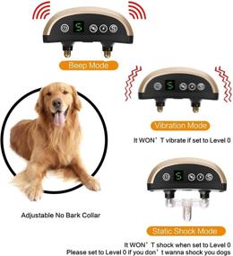 img 3 attached to 🐶 Advanced Rechargeable Dog Bark Collar with 7 Adjustable Levels - Harmless Shock, Beep Vibration, Smart Correction - Waterproof, LED Indicator - For Small Medium Large Dogs