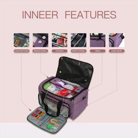 img 1 attached to Large Capacity Looen Yarn Knitting Storage Tote - Portable Travel Bag For Unfinished Bulk Projects With Shoulder Strap & Crochet Hooks Case