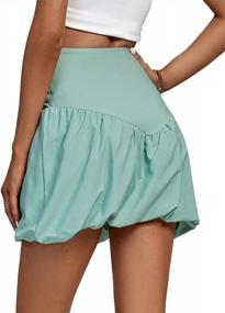 img 3 attached to 👗 LYANER High Waist Ruched A-line Mini Skirt with Side Zipper for Women - Casual and Stylish