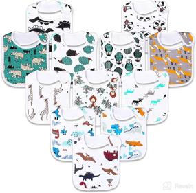 img 4 attached to 🍼 Premium 12-Pack Baby Bandana Drool Bibs - Super Soft, Absorbent 100% Cotton Set for Boys, Girls & Unisex Newborns (3-24 Months)