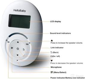 img 2 attached to HelloBaby HB180 Baby Monitor with Two-Way Audio, Temperature Sensor, Sound Alert, Lullabies &amp; Night Light, Long Range Transmission, Two-Way Talk Back