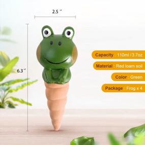 img 1 attached to Set Of 4 KiKiHeim Terracotta Frog Self-Watering Spikes For Indoor Plants - 3.7 Oz Top-Fill Watering Globes