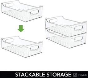 img 2 attached to 📦 Efficient Storage Solution: mDesign Wide Plastic Nursery Storage Container Bins with Handles - Perfect for Organizing Baby Essentials in Cabinets, Closets or Cubby Shelves - 4 Pack - Clear