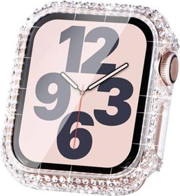 img 4 attached to Surace Compatible With Apple Watch Case 38Mm For Apple Watch Series 6/5/4/3/2/1, Bling Cases With Over 200 Crystal Diamond Protective Cover Bumper For 38Mm 40Mm 42Mm 44Mm (38Mm, Clear)