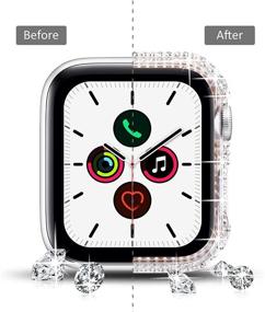 img 1 attached to Surace Compatible With Apple Watch Case 38Mm For Apple Watch Series 6/5/4/3/2/1, Bling Cases With Over 200 Crystal Diamond Protective Cover Bumper For 38Mm 40Mm 42Mm 44Mm (38Mm, Clear)