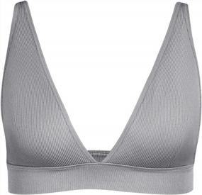 img 4 attached to Seamless Ribbed Bralette With V Neck For Women'S Summer Sports And Yoga - Plunge Cami Triangle Design For Comfort And Style