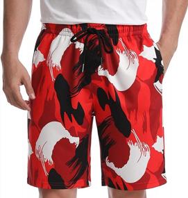 img 3 attached to Zengjo Mens Jogger Shorts Graphic 9 Inch Drawstring Lounge SweatShorts With Pockets Elastic Waist