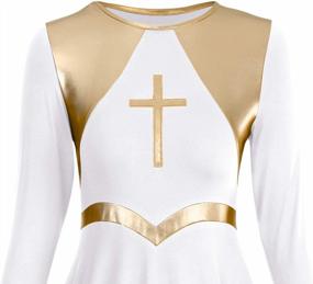 img 1 attached to Women'S Metallic Worship Costume: IBAKOM Liturgical Praise Lyrical Dance Dress.
