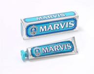 🪥 marvis aquatic mint toothpaste 3.8 oz: freshens breath & whitens teeth logo