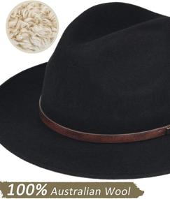 img 3 attached to Fedora Hats For Men And Women - Crushable And Packable With Wide Brim, Made From 100% Australian Wool Felt, Decorated With Leather Belt - FURTALK