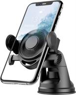 📱 360° adjustable car phone mount - dashboard & windshield holder for iphone 11/12, samsung galaxy - enhanced suction cup (black) logo