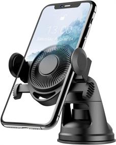 img 4 attached to 📱 360° Adjustable Car Phone Mount - Dashboard & Windshield Holder for iPhone 11/12, Samsung Galaxy - Enhanced Suction Cup (Black)