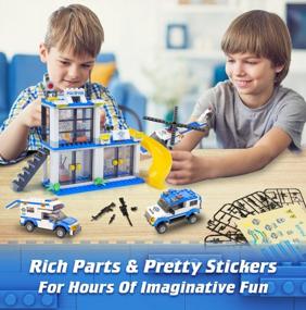 img 2 attached to City Police Station Building Kit With Cop Cars, Police Helicopter, Prison Van, Fun Police Toy For Kids, Best Roleplay Police Department Construction STEM Toy Gift For Boys Aged 6-12 (808 Pieces)