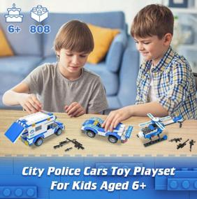img 3 attached to City Police Station Building Kit With Cop Cars, Police Helicopter, Prison Van, Fun Police Toy For Kids, Best Roleplay Police Department Construction STEM Toy Gift For Boys Aged 6-12 (808 Pieces)