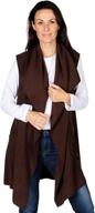 moda womens pocketed fleece cardigan women's clothing ~ coats, jackets & vests логотип