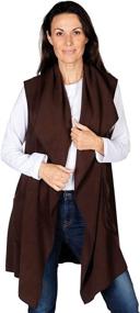 img 4 attached to Moda Womens Pocketed Fleece Cardigan Women's Clothing ~ Coats, Jackets & Vests