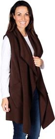 img 3 attached to Moda Womens Pocketed Fleece Cardigan Women's Clothing ~ Coats, Jackets & Vests