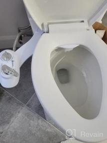 img 6 attached to Non-Electric Bidet Toilet Seat Attachment With Self Cleaning Dual Nozzle Adjustable Water Spray For Sanitary And Feminine Wash - Ultra Slim Design